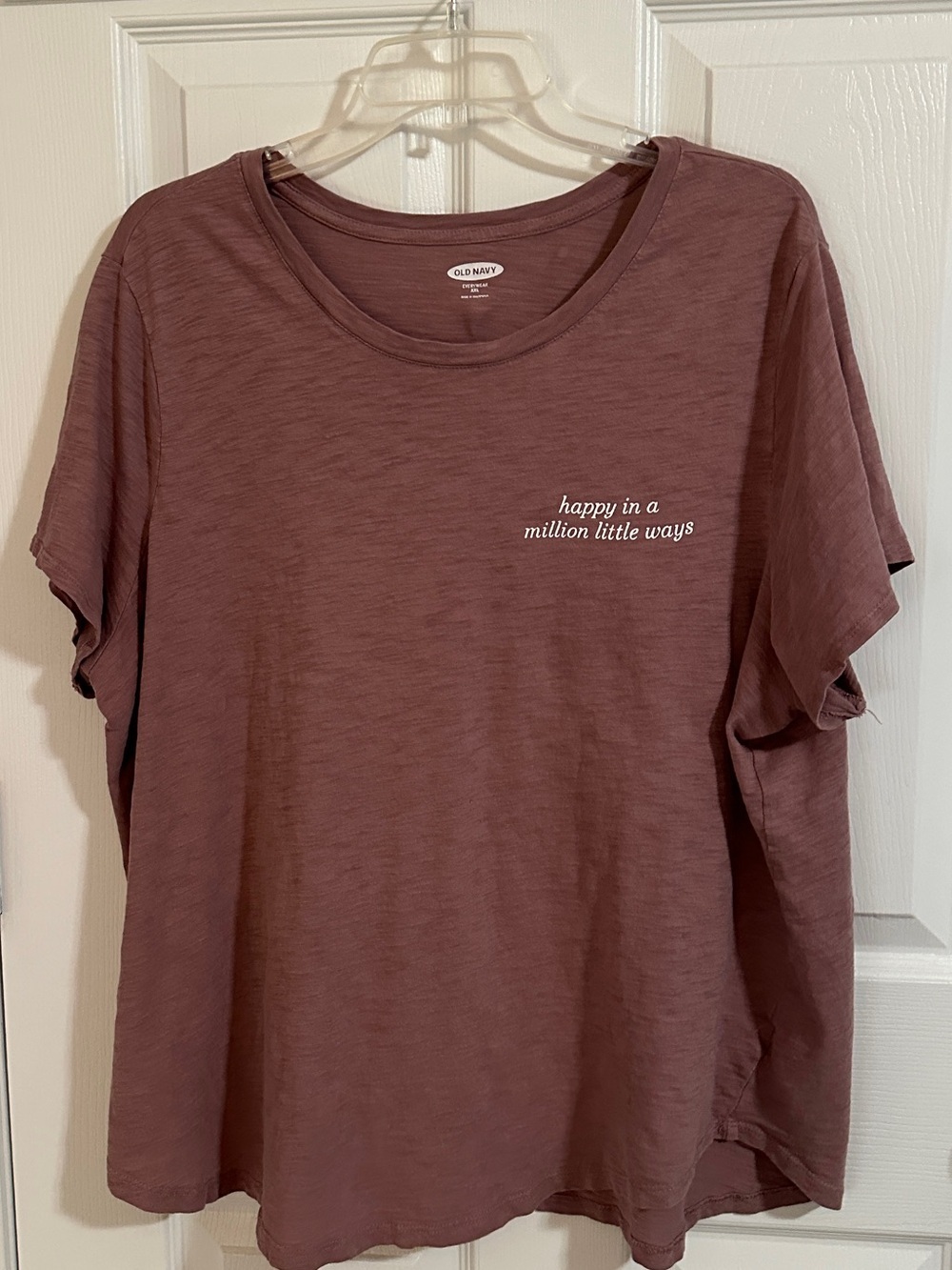 Old Navy Mauve Crewneck Tee with White Script